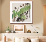 陳丹暉 四尺斗方《春雨芭蕉》 江蘇省美協(xié)會(huì)員 清華美院助教