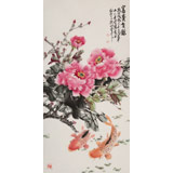 【已售】梁景欣 三尺《富貴有余》 學院派畫家