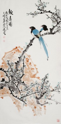 【已售】梁景欣 三尺《報(bào)春圖》 學(xué)院派畫家