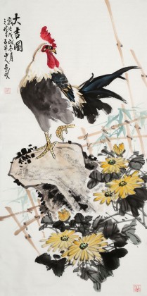 【已售】梁景欣 三尺《大吉圖》 學院派畫家