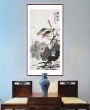 【已售】梁景欣 三尺《和為貴》 學(xué)院派畫家