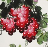 黃藝四尺三開葡萄畫《金玉滿堂》