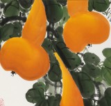 黃藝四尺三開(kāi)葫蘆《五福臨門》