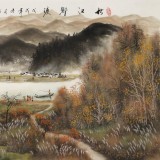 周佑林 小六尺《秋江鄉(xiāng)渡》微信（詢價）價優(yōu)