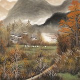 【已售】周佑林 小六尺《無邊秋意》廣西美協(xié)會員 格調(diào)清雅 意境優(yōu)美