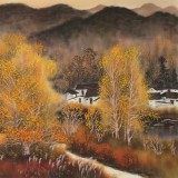 【已售】周佑林 小六尺《秋水共長天一色》廣西美協(xié)會員 格調(diào)清雅 意境優(yōu)美