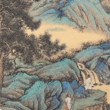 吳顯剛卡紙團扇《高士游山圖》 貴州七星關(guān)美協(xié)主席