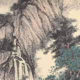 吳顯剛卡紙團(tuán)扇《攜琴訪友圖》 貴州七星關(guān)美協(xié)主席