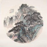 吳顯剛卡紙團(tuán)扇《深山訪仙》 貴州七星關(guān)美協(xié)主席