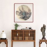 【已售】吳顯剛卡紙團(tuán)扇《山邨會(huì)友》 貴州七星關(guān)美協(xié)主席