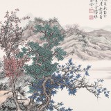 【已售】吳顯剛卡紙團扇《竹屋秋清圖》 貴州七星關(guān)美協(xié)主席