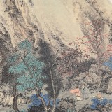 【已售】吳顯剛卡紙團(tuán)扇《山邨會(huì)友》 貴州七星關(guān)美協(xié)主席