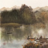周佑林 小六尺《秋江曉景》微信（詢價）價優(yōu)