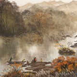 周佑林 小六尺《秋江曉景》微信（詢價）價優(yōu)