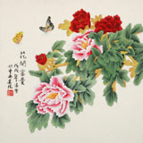 【已售】凌雪 三尺斗方《花開富貴》 北京美協(xié)會員