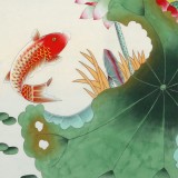 【已售】凌雪 三尺斗方《年年有余》 北京美協(xié)會員