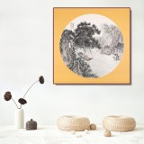 吳顯剛卡紙團扇《春江泛舟》 貴州七星關美協(xié)主席