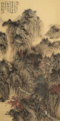 吳顯剛 四尺《溪山雅居圖》貴州七星關(guān)美協(xié)主席