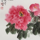 向士平 四尺斗方牡丹圖《千嬌萬態(tài)破朝霞》 三峽大學(xué)藝術(shù)學(xué)院教授