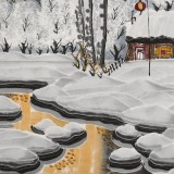 【已售】何一鳴 三尺斗方《雪晴》 冰雪畫派畫家 師從于志學(xué)
