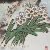 向士平 四尺斗方《靜觀魚樂》 三峽大學(xué)藝術(shù)學(xué)院教授