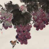 向士平 四尺斗方《一架葡萄滿院香》 三峽大學藝術學院教授