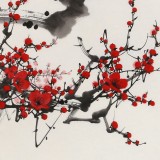 【已售】安徽美協(xié)何華賢四尺斗方《寒梅報春》