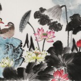 朱祖義 小六尺荷花《荷韻清趣》 中國(guó)老子書畫院副院長(zhǎng)