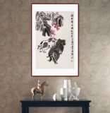 庾超然 四尺三開《福祿雙至圖》 黃鶴樓書畫院院長