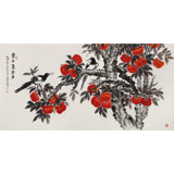 朱祖義 四尺吉祥柿子《豐年喜事多》 中國老子書畫院副院長(zhǎng)