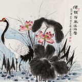 朱祖義 荷花《仙韻荷風(fēng)滿塘馨》 中國老子書畫院副院長