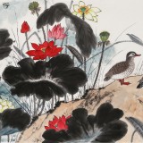 朱祖義 荷花《荷塘逸趣》 中國(guó)老子書(shū)畫(huà)院副院長(zhǎng)