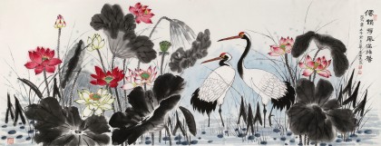 朱祖義 荷花《仙韻荷風(fēng)滿塘馨》 中國老子書畫院副院長