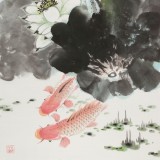 梁景欣 三尺《連年有余》 學(xué)院派畫家