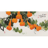 【已售】黃藝三尺招財(cái)辟邪葫蘆畫《福祿連綿》