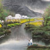 【已售】周佑林 四尺《桃紅樹綠花草香》廣西美協(xié)會員 格調(diào)清雅 意境優(yōu)美