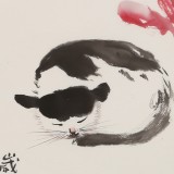 【已售】黃云鴻 三尺斗方《貓趣》