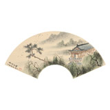 【已售】鄒本財 卡紙扇面《秀木出林》 公主嶺市美協(xié)常務(wù)副主席