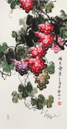 黃藝三尺風(fēng)水吉利國畫《碩果累累》