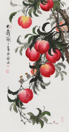 【已售】黃藝三尺風(fēng)水吉利國(guó)畫(huà)《大壽圖》