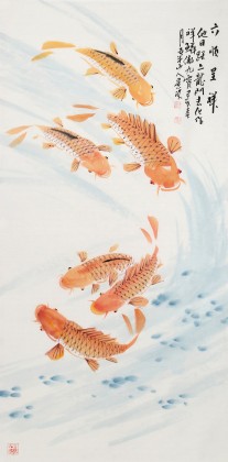 梁景欣 三尺《六順呈祥》 學(xué)院派畫家