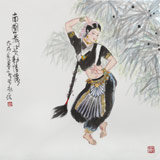 【已售】妙林居士 四尺斗方《南國舞姿動情懷》
