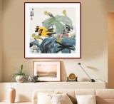 【已售】王永剛 四尺斗方《荷塘雙棲》 78歲國家一級美術(shù)師 太行畫院院長