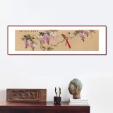 【已售】皇甫小喜 四尺對(duì)開(kāi)《紫氣東來(lái)》 河南著名花鳥畫家