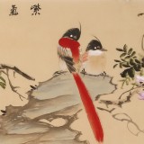 【已售】皇甫小喜 四尺對開《紫氣東來》 河南著名花鳥畫家