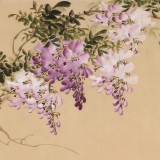 【已售】皇甫小喜 四尺對開《紫氣東來》 河南著名花鳥畫家