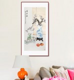 梁景欣 三尺《清供圖》 學(xué)院派畫家