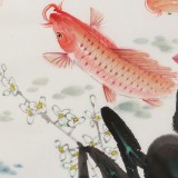 梁景欣 四尺斗方《連年有余》 學院派畫家