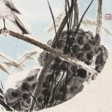 【已售】陳薪名《藕塘清趣》 中美協(xié)會(huì)員 第六屆全國(guó)花鳥(niǎo)畫展金獎(jiǎng)獲得者