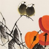 【已售】苗雨 四尺三開《萬事如意》 遼寧工美教授 師從吳冠中